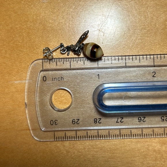 Amber Wasp 925 Sterling Silver Dangle Earrings - Picture 14 of 14